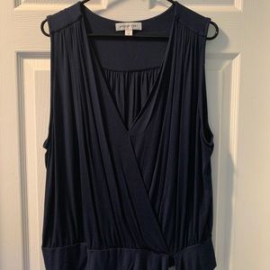 Amour Vert Simone Dream Knit Top, Navy, 2X